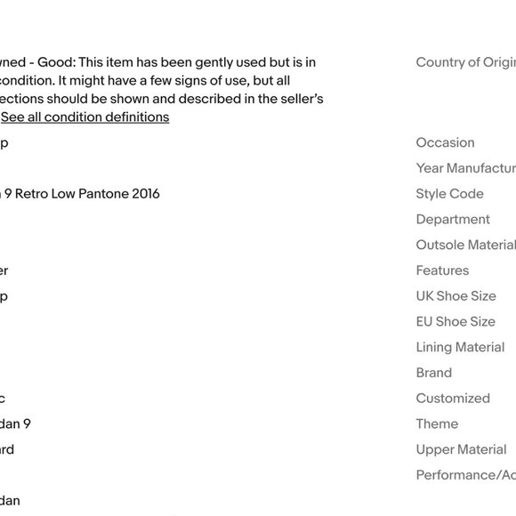 9.5/10 Size 9.5 - Nike Air Jordan 9 Low Retro "Pantone" Blue 832822-401 Rare - Picture 4 of 4